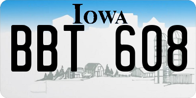 IA license plate BBT608