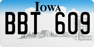 IA license plate BBT609