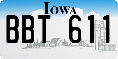 IA license plate BBT611