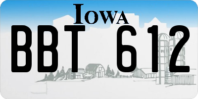 IA license plate BBT612