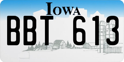 IA license plate BBT613