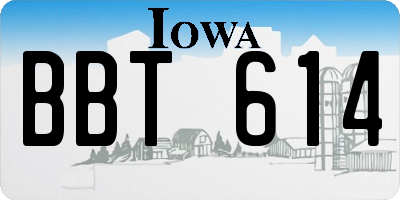 IA license plate BBT614