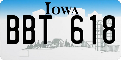 IA license plate BBT618