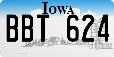 IA license plate BBT624