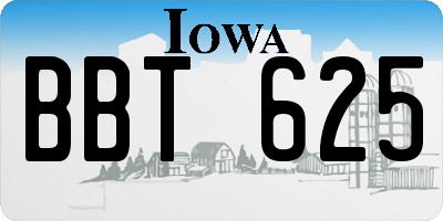IA license plate BBT625