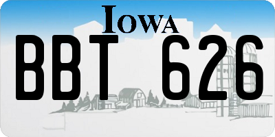 IA license plate BBT626