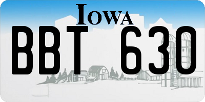 IA license plate BBT630