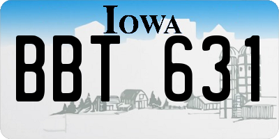 IA license plate BBT631