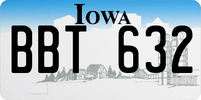 IA license plate BBT632