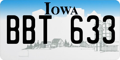 IA license plate BBT633