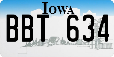 IA license plate BBT634