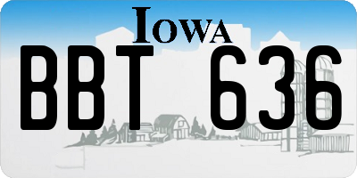 IA license plate BBT636