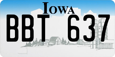 IA license plate BBT637