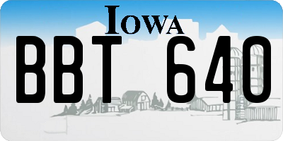 IA license plate BBT640