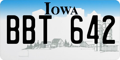 IA license plate BBT642
