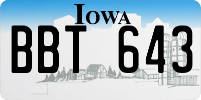 IA license plate BBT643