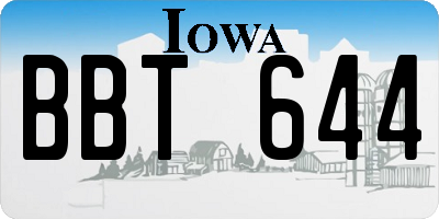 IA license plate BBT644