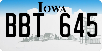 IA license plate BBT645