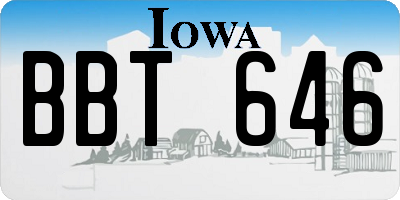 IA license plate BBT646