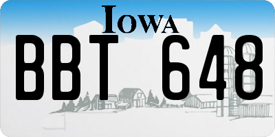 IA license plate BBT648