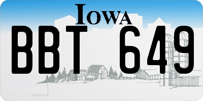 IA license plate BBT649