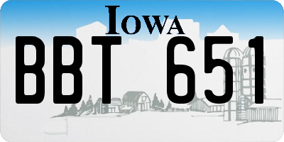 IA license plate BBT651