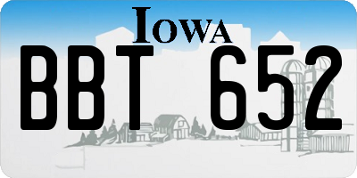 IA license plate BBT652