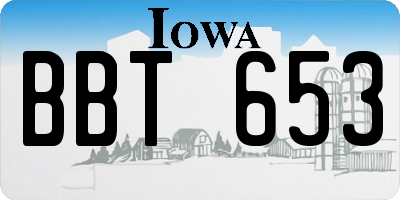 IA license plate BBT653
