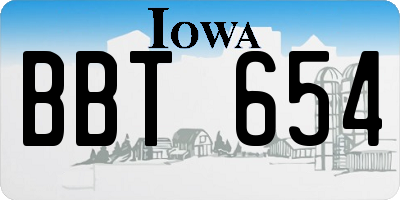 IA license plate BBT654