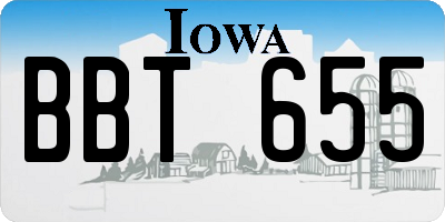IA license plate BBT655