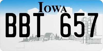 IA license plate BBT657