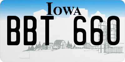 IA license plate BBT660