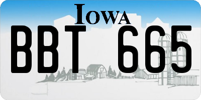 IA license plate BBT665