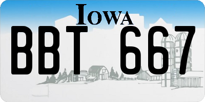 IA license plate BBT667