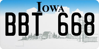 IA license plate BBT668