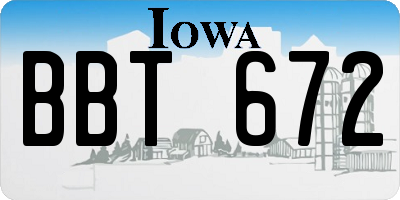 IA license plate BBT672