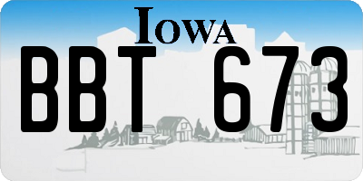 IA license plate BBT673