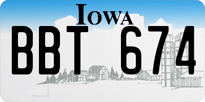 IA license plate BBT674