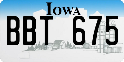 IA license plate BBT675