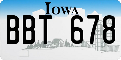 IA license plate BBT678