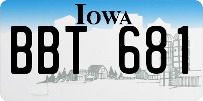 IA license plate BBT681