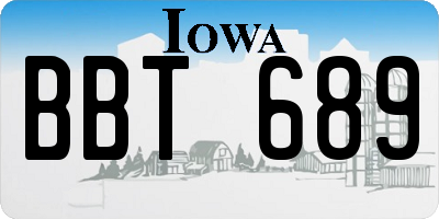IA license plate BBT689