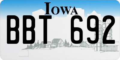 IA license plate BBT692