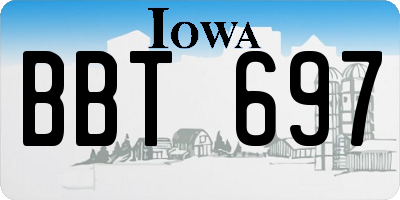 IA license plate BBT697