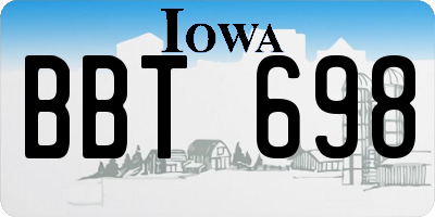 IA license plate BBT698