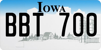 IA license plate BBT700