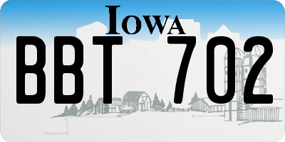 IA license plate BBT702