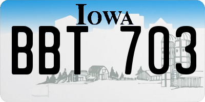 IA license plate BBT703