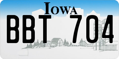 IA license plate BBT704