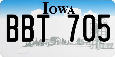 IA license plate BBT705